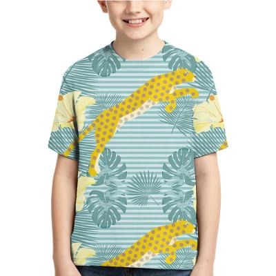 China Anti-pilling 3D Printed Short Sleeve Geometric Pattern Boy's T-shirt T-shirt Summer Children's Short Sleeve for sale