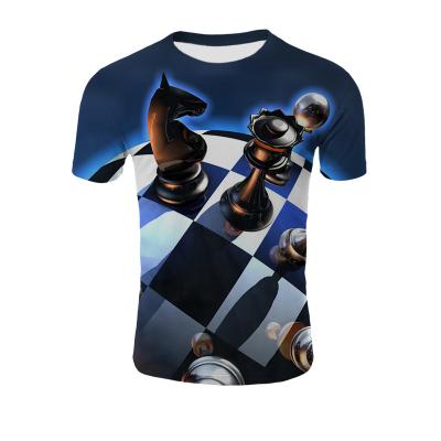 China QUICK DRY 3D Printed Chess And Card T-shirt New Mens Short Sleeve T-Shirt For Summer for sale