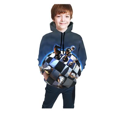 China Anti-pilling 3D personality hooded chess and card patterns hoodies and sweatshirts boys clothing for sale