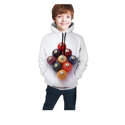 China Anti-pilling kids 3D hooded and custom hoodie new long by boys sleeve billiards pattern for sale