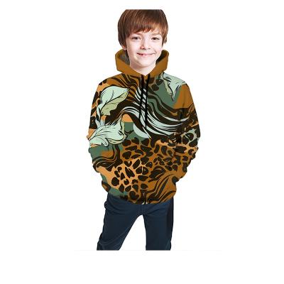 China Anti-pilling children's floral leaf clothing custom patterns for boys' hoodies and sweatshirts for sale