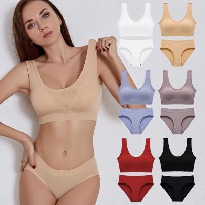 China Wholesale breathable bra and underwear sets plus size sleep bra set deep u thin sexy and comfortable panty and bra set for sale