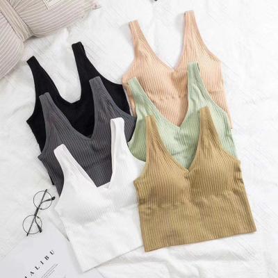 China Breathable Women's Lady v Vest Bra Girl's Chest Seamless Sports Tube Top Seamless Bra Hreaded Cotton Top Wrapped Bra for sale