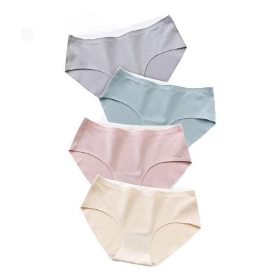 China Antibacterial Wholesale Medium Waist Brief Color Combed Cotton Simple Women's Pure Women's Underwear for sale