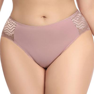 China Antibacterial Design High Quality Rising Plus Size Fat Women Underwear Women Briefs Lace Up Panty Briefs Panties for sale