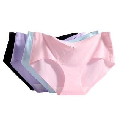 China Cheap Sexy Panties Ice Rise Bottom Panties One Piece Silk Maternity Underwear Antibacterial Plus Seamless Pregnant Ladies for sale