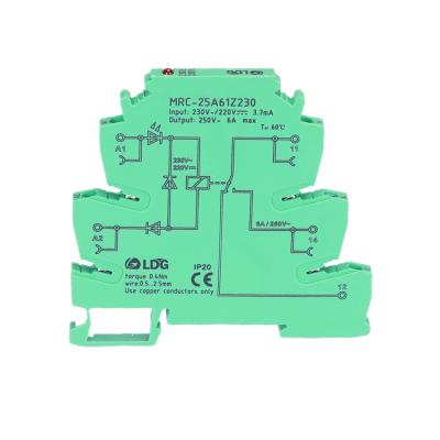 China MRC-25A61Z230 sealed input 220VDC/230VAC electromagnetic din rail module relay 6A 5V-250VAC/DC output switch relay electrical panel for sale