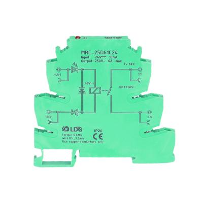 China MRC-25D61C24 1NO 24VDC Relay Interface Module Sealed Electromechanical Coil 6A 5V-250VAC/DC Output DC Voltage Electrical Control Relay for sale