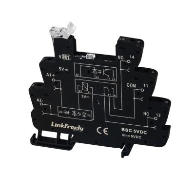 China 6.4mm LED Flasher Relay Base Screw Connection Vin 5VDC Din Rail Sealed Ultra Thin Relay Socket for SSR and Electromechanical Relay for sale