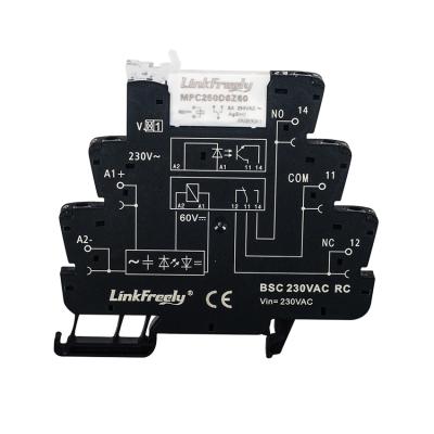 China Control 230VAC 6A/250VAC LED Control Voltage Screw Connection Interface RC Relay Circuit Load Turn Signal Switch Relay Panel Sealed Slim Module for sale