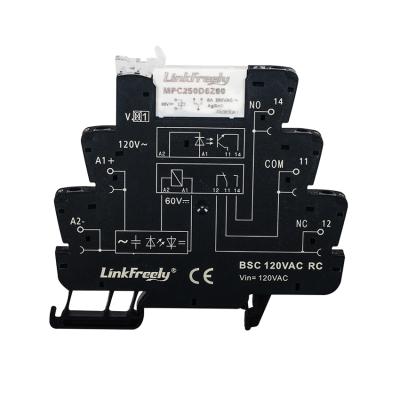 China 120VAC LED Indicator Screw Connection Interface RC Relay Circuit Load AC Electrical Voltage Control Sealed Slim Relay Module 6A/250VAC for sale