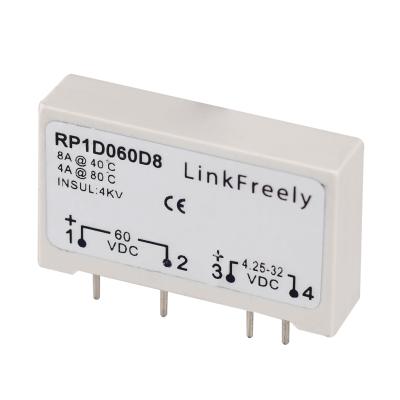 中国 RP1D060D8 Sealed SSR 8A/60VDC Output Mini PCB Solid State Relay 4-32VDC Power 4-32VDC Intermediate Relay Changeover Switch 販売のため