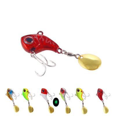 China HOWELL Hot Sale 26mm 10g Light Effect Tackle Pin Crankbait Spoon Wobbler Metal Vib Fishing Lure Vibrating Sinking Spinner for sale