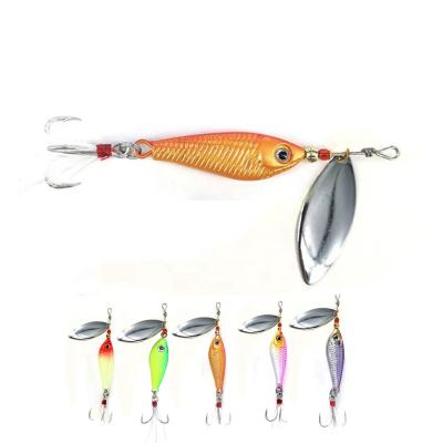 China HOWELL Hot Sale 80mm Spinner 11g Groundbait Lure With Willow Leaf Rotating Sequined Hard Groundbait With Beard Distant Possibility Bait YX11g for sale