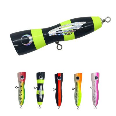 China Water Fishing Lure HOWELL Snap Bait Wood Custom Lure OEM Peche 65g Top Water 150mm 5.9in Wood Lure for sale