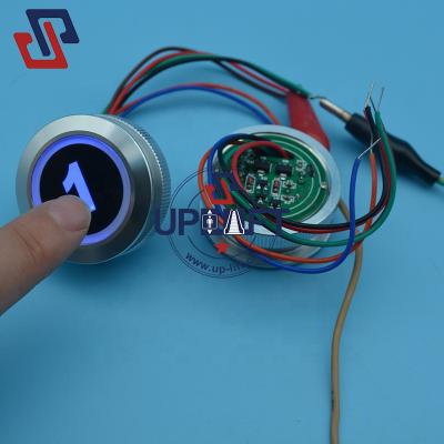 China Industrial elevator touchless button sensor 2 in 1 white red blue button color square type touchless button for sale