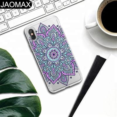 China Fashion Simple Colorful Mandala Soft TPU Design Tempered Simple Clear Phone Case For iphone X 6S 6 7 8 plus DIY Phone Cover for sale