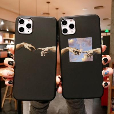 China IPhone 12 shockproof Mona Lisa Art Phone Case For 11 pro XS max XR 6s 7 8 plus soft Matte cover SE2020 TPU candy coque for sale