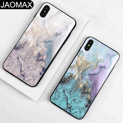 China Fanshion New Arrivals Pattern Gold Marble Colorful Product Custom Tempered Glass Cell Phone Case For iphone X 6 7 8 Hard Back Cover for sale