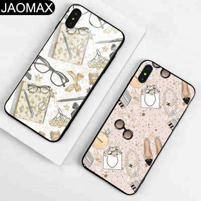 China Fanshion Fashion Luxury Pretty Girls Cosmetic Custom Tempered Glass Cell Phone Case For iphone X 6 7 8 Back Cover Hard Phone Cases Join for sale