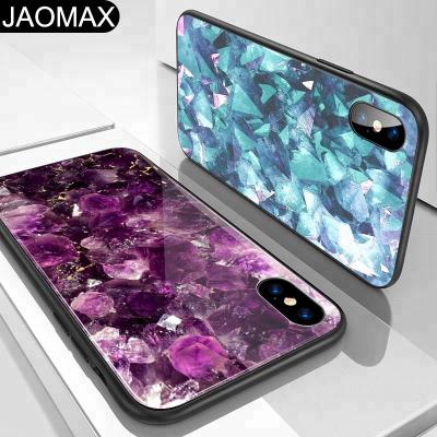 China Fanshion Pretty Gem Diamond Glitter Design Custom Tempered Glass Cell Phone Cases For iphone X 6 7 8 Back Cover Hard Phone Cases Join for sale