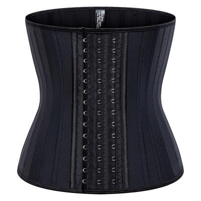 China 2021 New Design Women Antibacterial Adjustable Corset Bone 3 Shaper 29 Steel Latex Hook Waist Trainer for sale