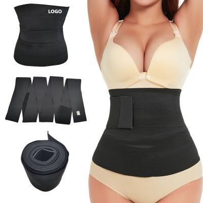 China 2021 ODM Viable Women Belly Shaper Waist Trainer Tummy Wrap Bandage Belt Belly Binding Elastic Wrap Slimming Neoprene Waist Trainer for sale