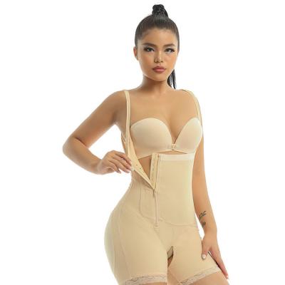 China Removeable Spandex Strap Butt Lift Jumpsuit Antibacterial Tummy Tuck Waist Trainer Shapewear for sale