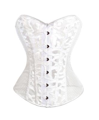 China 2019 antibacterial top selling sexy white corset fashion sexy training waist bra lace up back bridal corset for women for sale