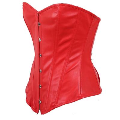 China Antibacterial Strapless Women Leather Trim Steampunk Sexy Adjustable Red Corset For Women Hot for sale