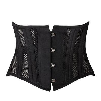 China 2019 Antibacterial Black White Double Steel-boned Heavy Duty Waist Training Corsets Shaper Fashion Corset For Mature Women for sale