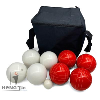 China Resin Hongjie Outdoor Game Material Resin Bocce Ball Set 90mm for sale