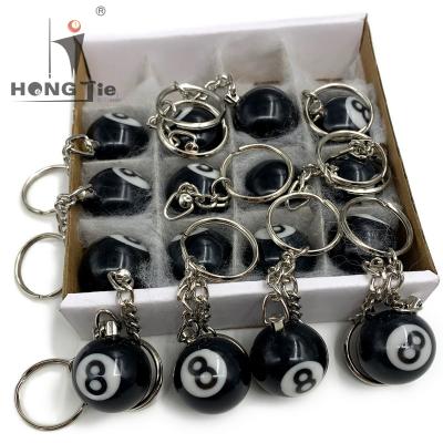 China Factory direct sales mini resin Hongjie billiards resin billiard ball key chains, billiard ball key chain for sale