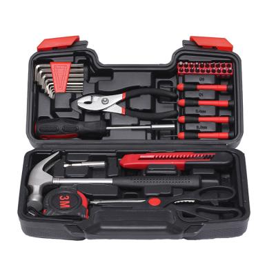 China Amazon's Best Selling 39PCS Hardware Convenient Multifunctional Portable Hand Box Plastic Tools Home Tool Kits for sale