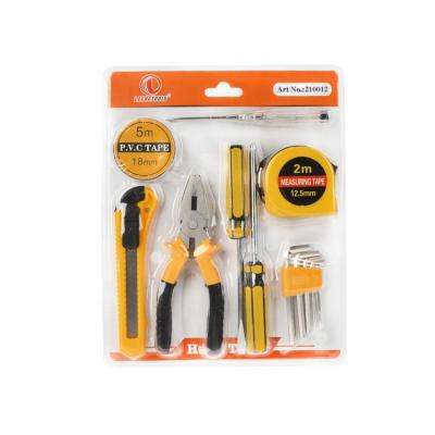 China Cheap Home Supply Kits 12piece Factory Tool Kit Project Home DIY Tools Tool Kit With Double PVC Blister Pack for sale