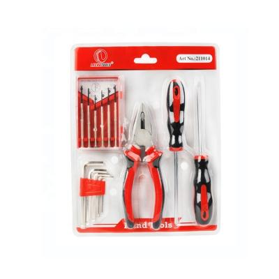 China Double Blister Easy To Display Home Daily Hardware Tools 14 Pieces Gift Combination Tool Kits On Supermarket Shelves Sales for sale