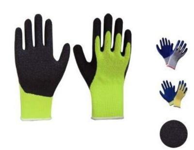 China Latex thumb coated gloves,10G high grade T/C liner,crinkle finsh,anti-acid/alkali for sale