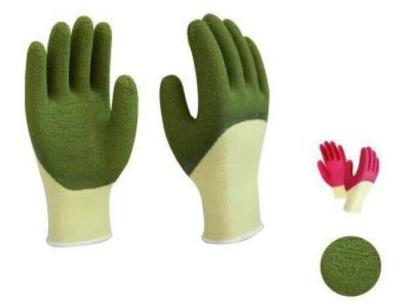 China Latex 3/4 coated gloves,10G high grade T/C liner,crinkle finsh,anti-acid/alkali for sale