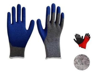 China Latex thrum coated gloves,10G BRUSHED liner,mechanical use,crinkle finsh,anti-acid/alkali for sale