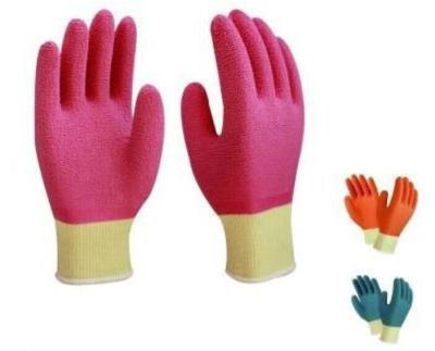 China Latex full coated gloves,10G high grade T/C liner,crinkle finsh,anti-acid/alkali for sale