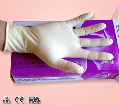 China Natural rubber latex examination gloves,sterile,powdered,size 9'',12'' for sale