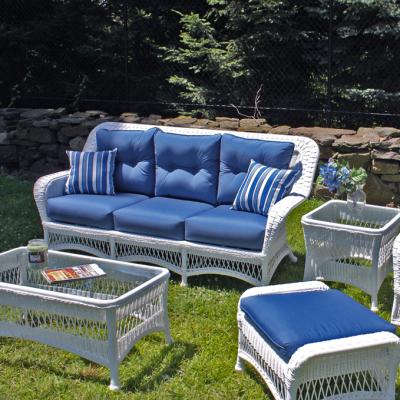 China 2020 Eco-friendly outdoor white rattan lounge furniture patio furniture garden sofas wicker sofa sets home chair for sale