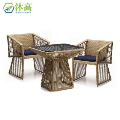 China All weather waterproof outdoor rattan furniture outdoor dining set in door rattan sets coffee table and chairs outdoor furniture wicker for sale