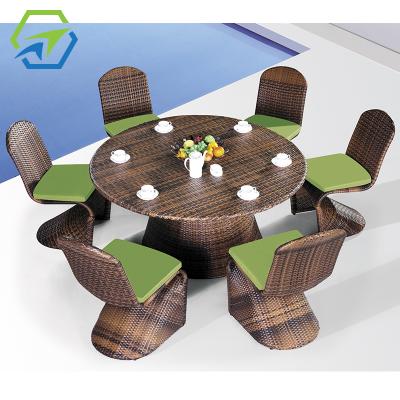 China Modern 6 Seater Outdoor Rattan Garden Furniture Patio Dining Sets Eco - Friendly for sale