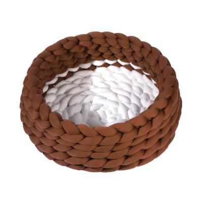 China Small Handwoven Nest Wash Four Seasons Colors Animals Pet Bed Soft Filled With Cotton Soft Different Core for sale