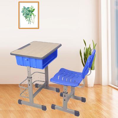 China Environmental Friendly Study Table With Wooden Chair Students Price Student Desk Chair Suit Double Person for sale