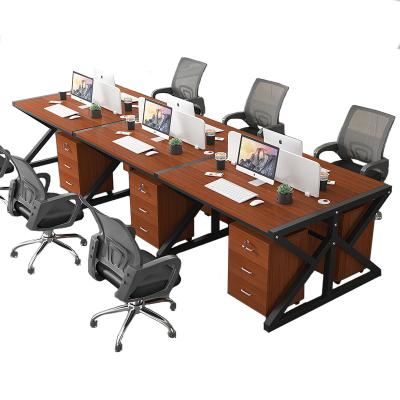 China Eco-friendly Formal Person Workstation Table 6 Computer Desk Office Furniture Modern Office Workstation for sale