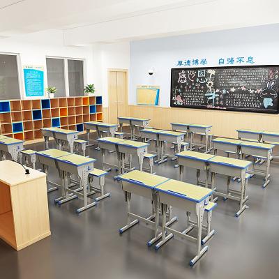 China Environmental Friendly Fixed Plastic Tables And Chairs Set Environmental School Desk With Chair Classroom Furniture for sale