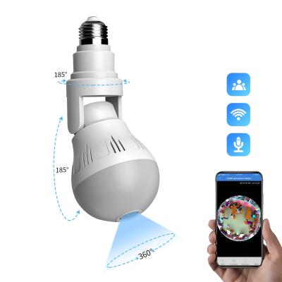 China HD 1080P Panoramic Bulb Smart Home Camera APP 360 NIGHT VISION V380 Wifi Fisheye Surveillance CCTV IP Bulb Camera Adjustable for sale