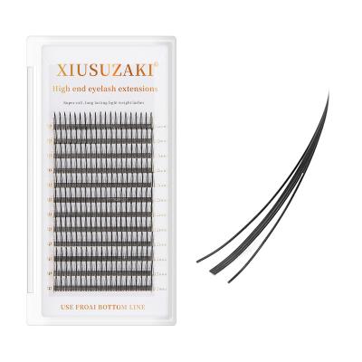 China XIUSUZAKI A/M Shape Premade Eyelashes MakeupIndividual Natural Long Strand Group Nails Lash Wispy Premade Fluffy False Eyelash Makeup for sale